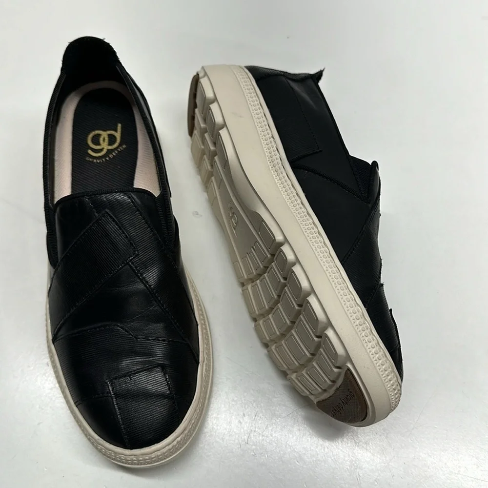 Gravity Defyer G-defy Orpha Leather Slip On Flat Loafers Shoes Black Size 7 - Picture 2 of 10